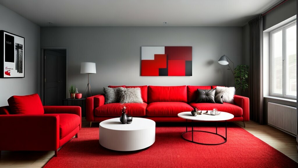 Accent in Red: Enhance the warmth of your space by highlighting the red hues.
